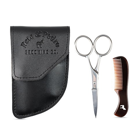 Men's Beard Comb and Scissor Grooming Kit